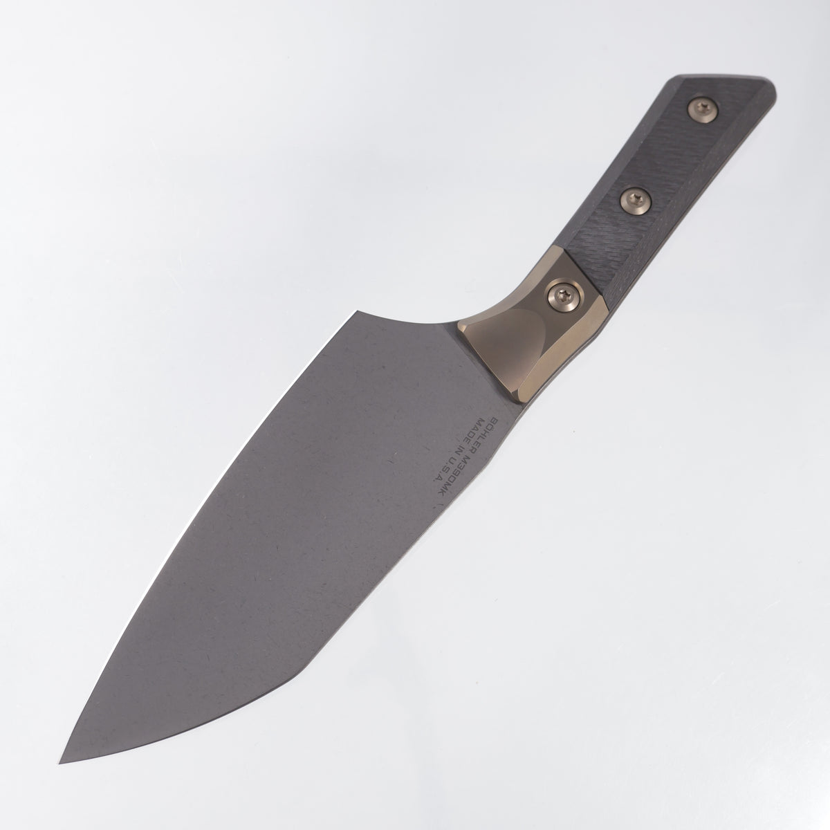 Microtech Santoku 6" Signature Series - Carbon Fiber w/ Bronze Titanium Bolster  - DLC M390MK - 3200B-1DLCCFS