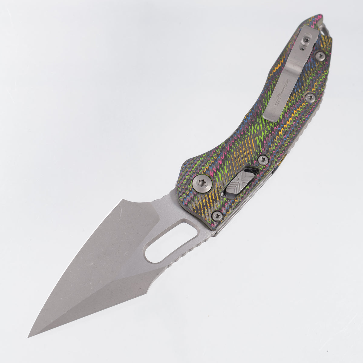 Microtech Marfione Select Stitch Ram-Lok - Fluted 80s Camo Carbon w/ Apocalyptic Accents - Apocalyptic M390MK - 169RL-10APFLMSBROP - BROP Exclusive