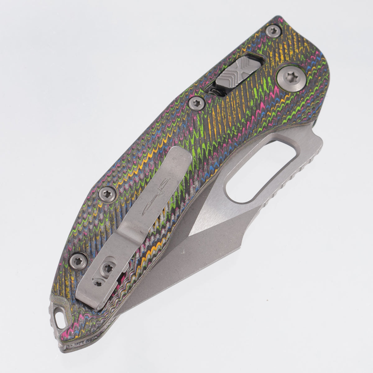 Microtech Marfione Select Stitch Ram-Lok - Fluted 80s Camo Carbon w/ Apocalyptic Accents - Apocalyptic M390MK - 169RL-10APFLMSBROP - BROP Exclusive