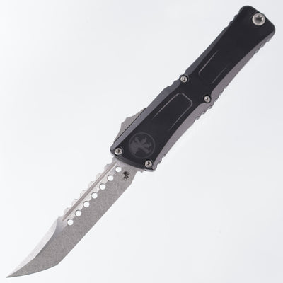 Microtech Combat Troodon Gen 3 - Hellhound Stonewash M390MK - Black Aluminum - Signature Series - Gen III 1219-10 S