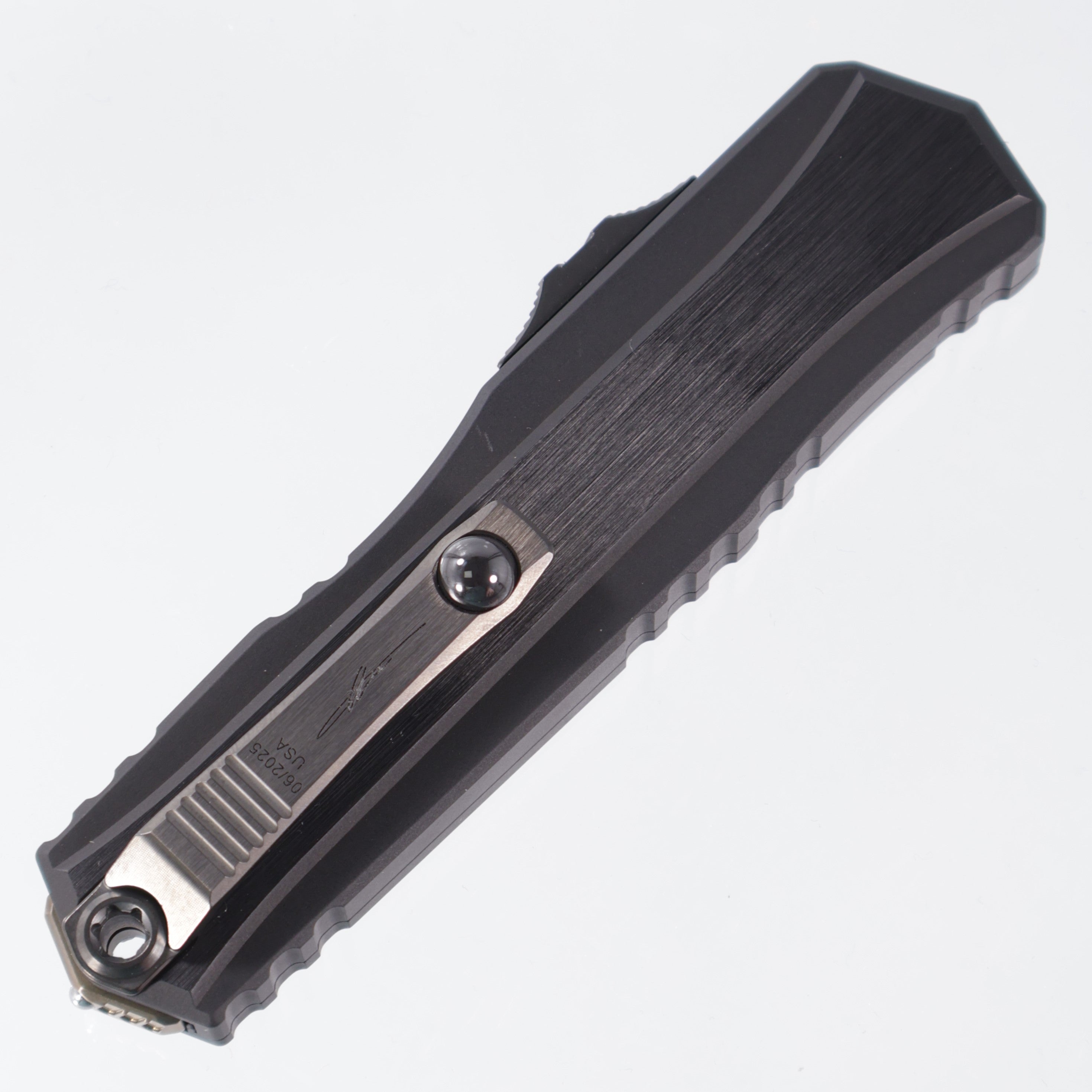 Microtech Cypher 2 - Baker Forge Damascus & Hefted Alloy Handle - Bronze Ti Accents & DLC Hardware - Marfione Select - II 1242-16MS3