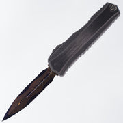Microtech Cypher 2 - Blued Baker Forge Damascus & Hefted Alloy Handle - Blue Ti Accents & DLC Hardware - Marfione Select - II 1242-16MS4