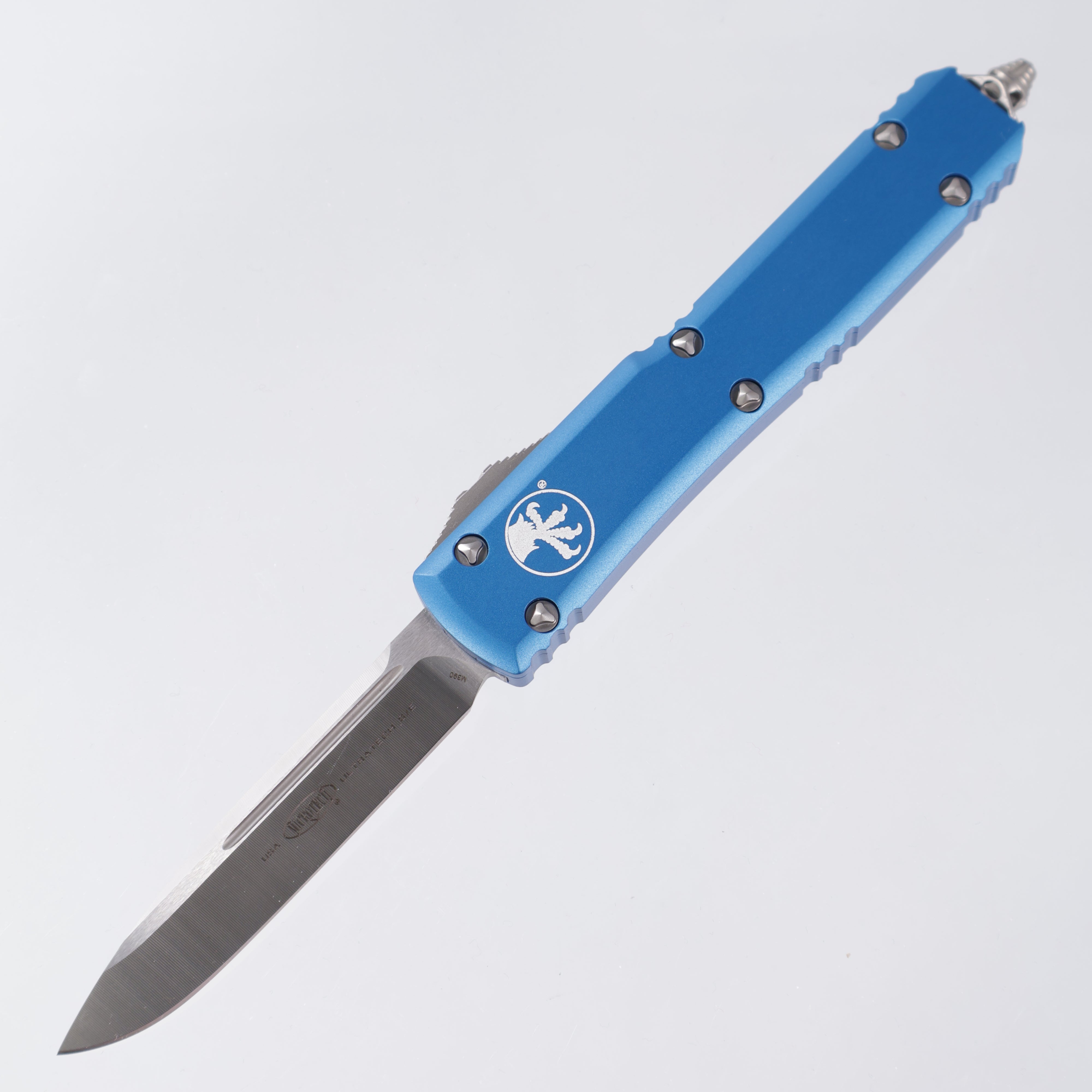 Microtech Ultratech - Blue Aluminum - Single Edge Satin M390 - 121-4 B ...