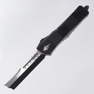Microtech Signature Series Combat Troodon - Black Hellhound Razor Blade - Black Aluminum Handles - 219R-1 TS