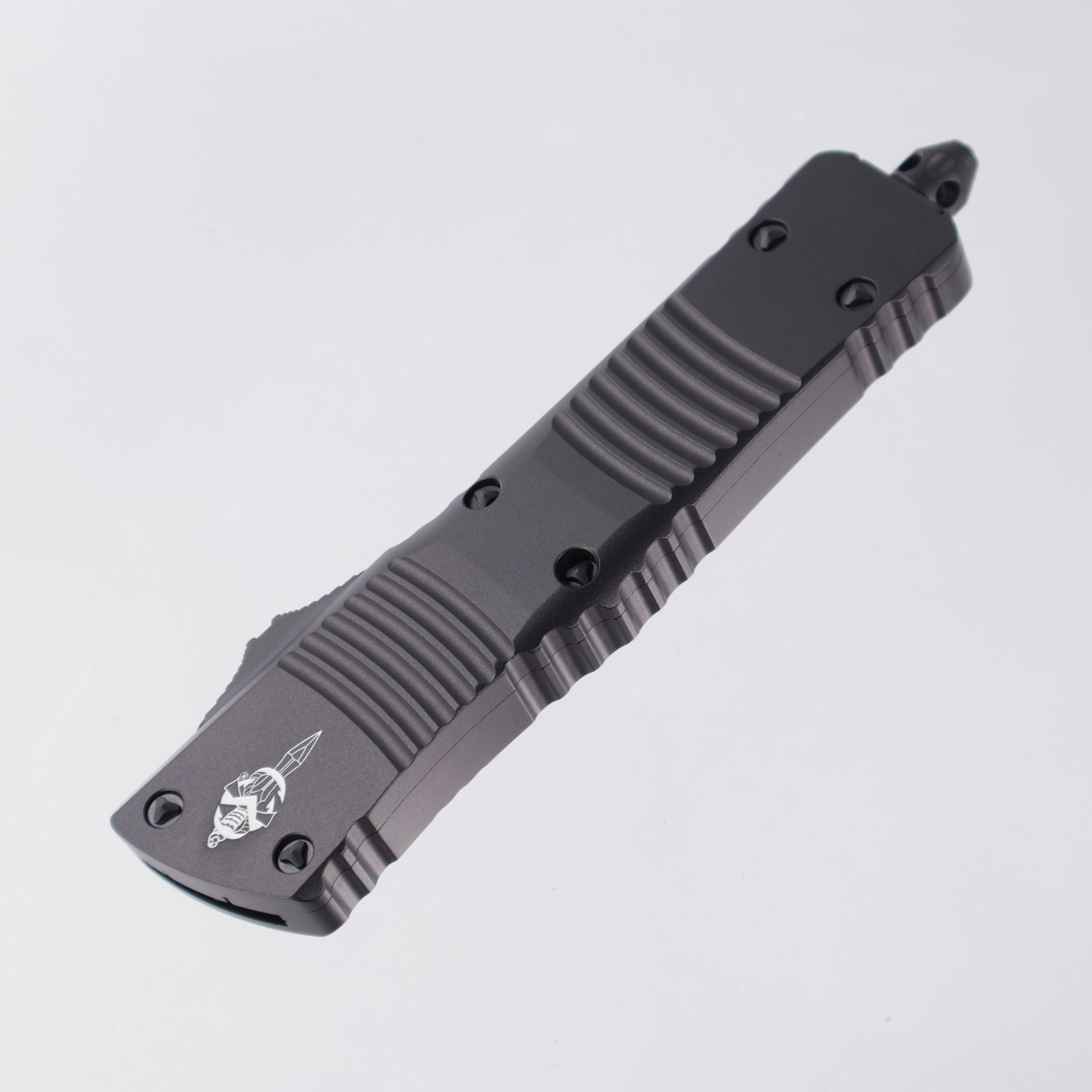 Microtech Signature Series Combat Troodon - Black Hellhound Razor Blade - Black Aluminum Handles - 219R-1 TS