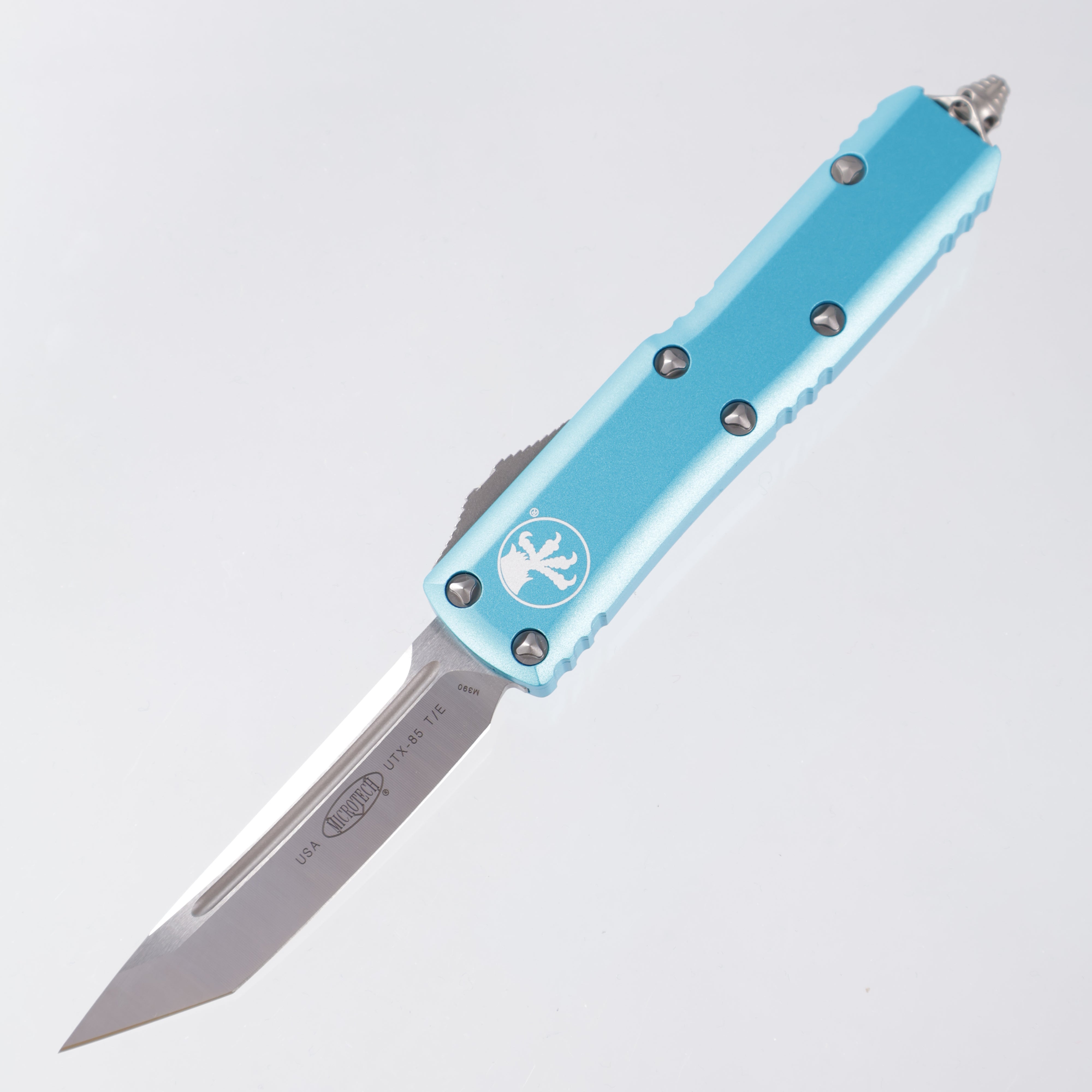 Microtech UTX-85 - Turquoise Aluminum - Satin Tanto M390 - 233-4 TQ