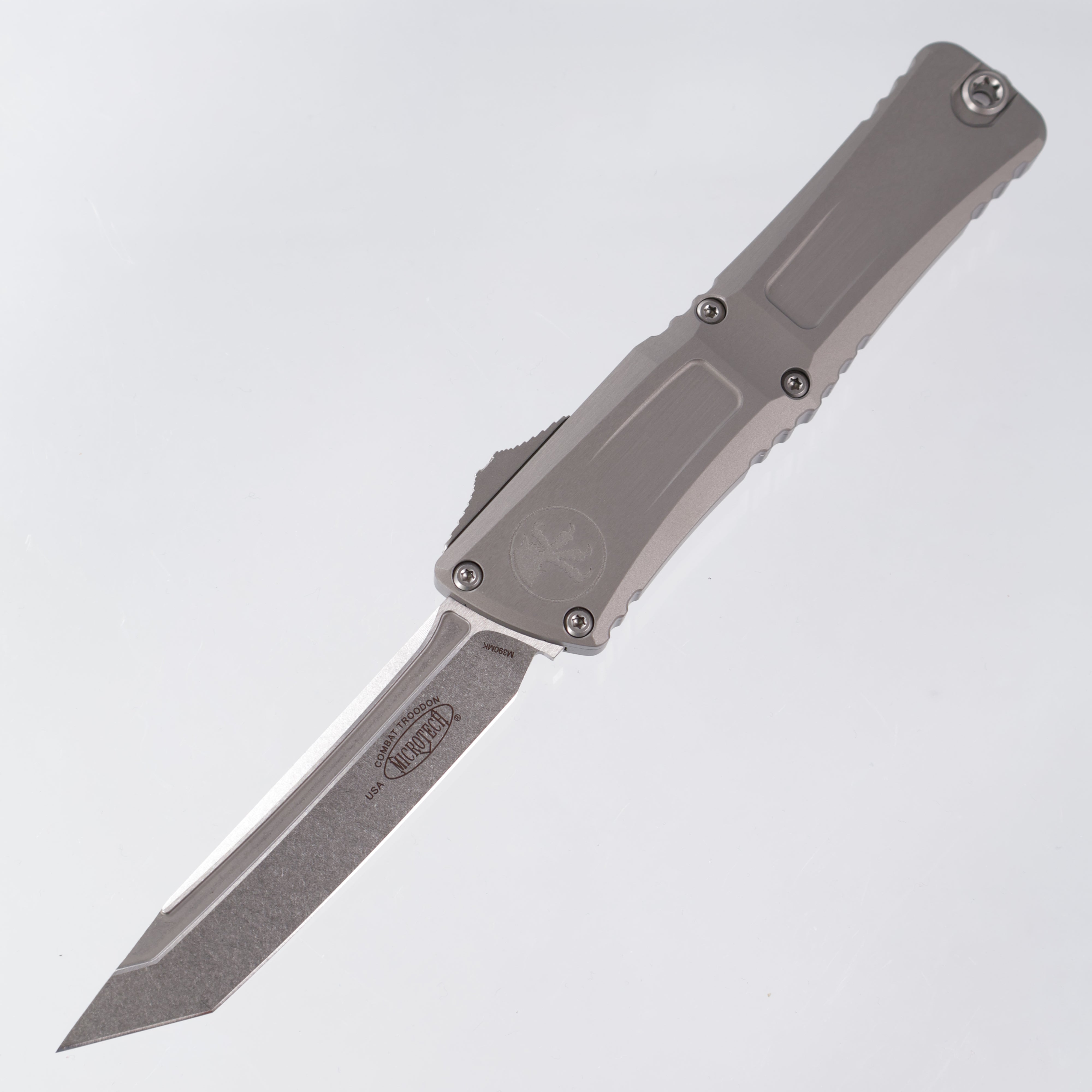 Microtech Combat Troodon Gen 3 - Stonewash Tanto M390MK - Natural Clear Aluminum - Gen III 1144-10 NC