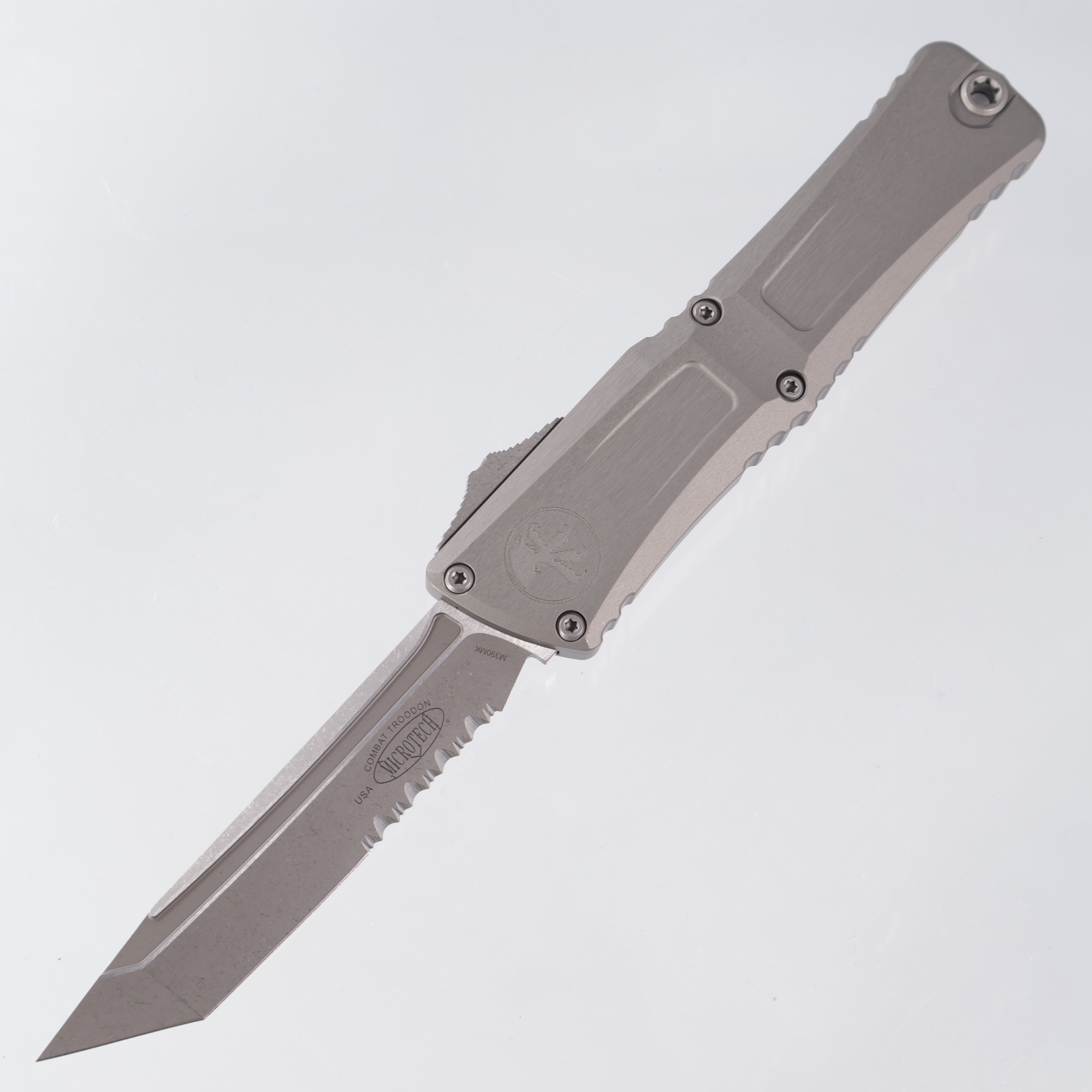 Microtech Combat Troodon Gen 3 - Tanto Apocalyptic M390MK Partial Serrated - Natural Clear Aluminum - Gen III 1144-11 APNC