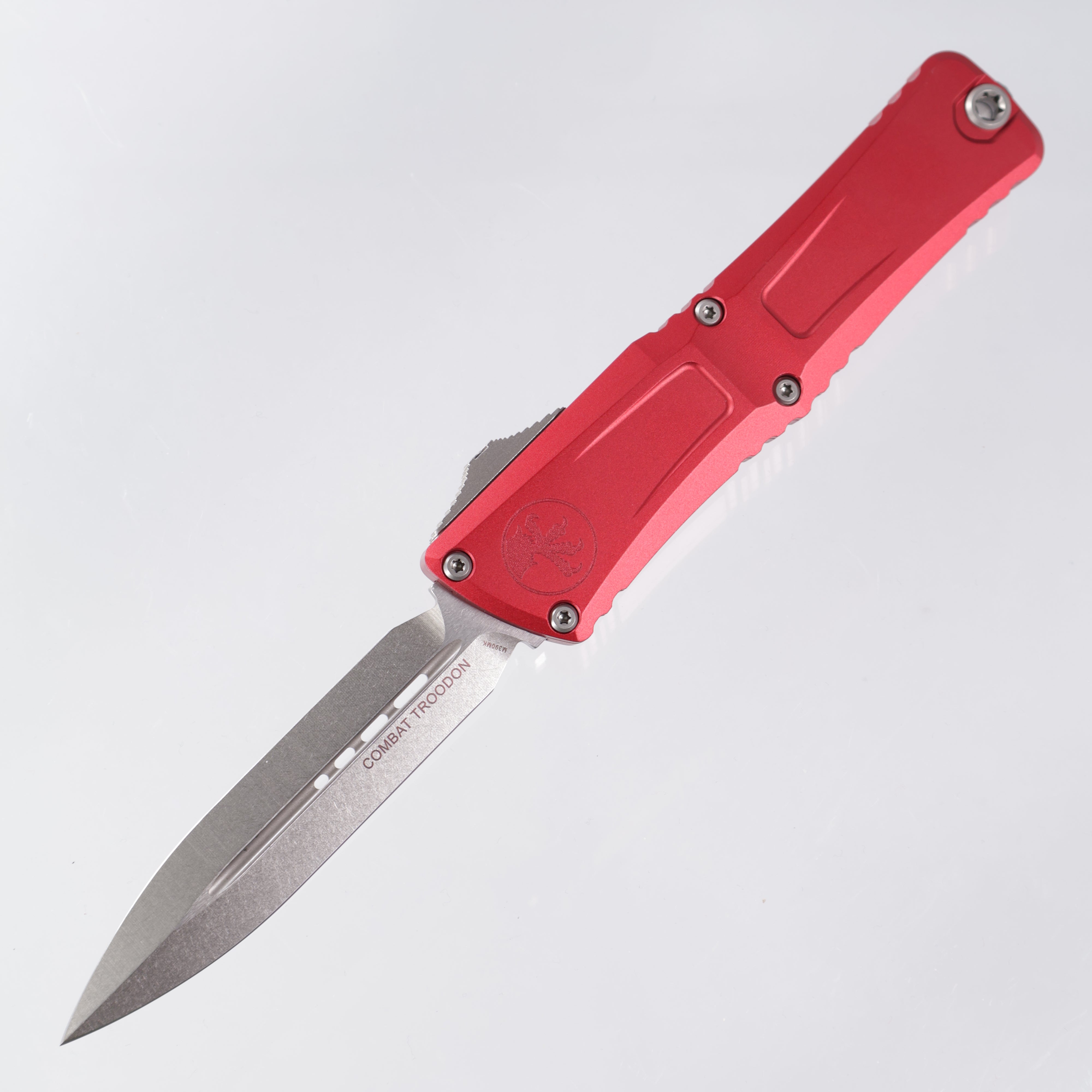 Microtech Combat Troodon Gen 3 - Double Edge Stonewash M390MK - Red Aluminum - Gen III 1142-10 RD