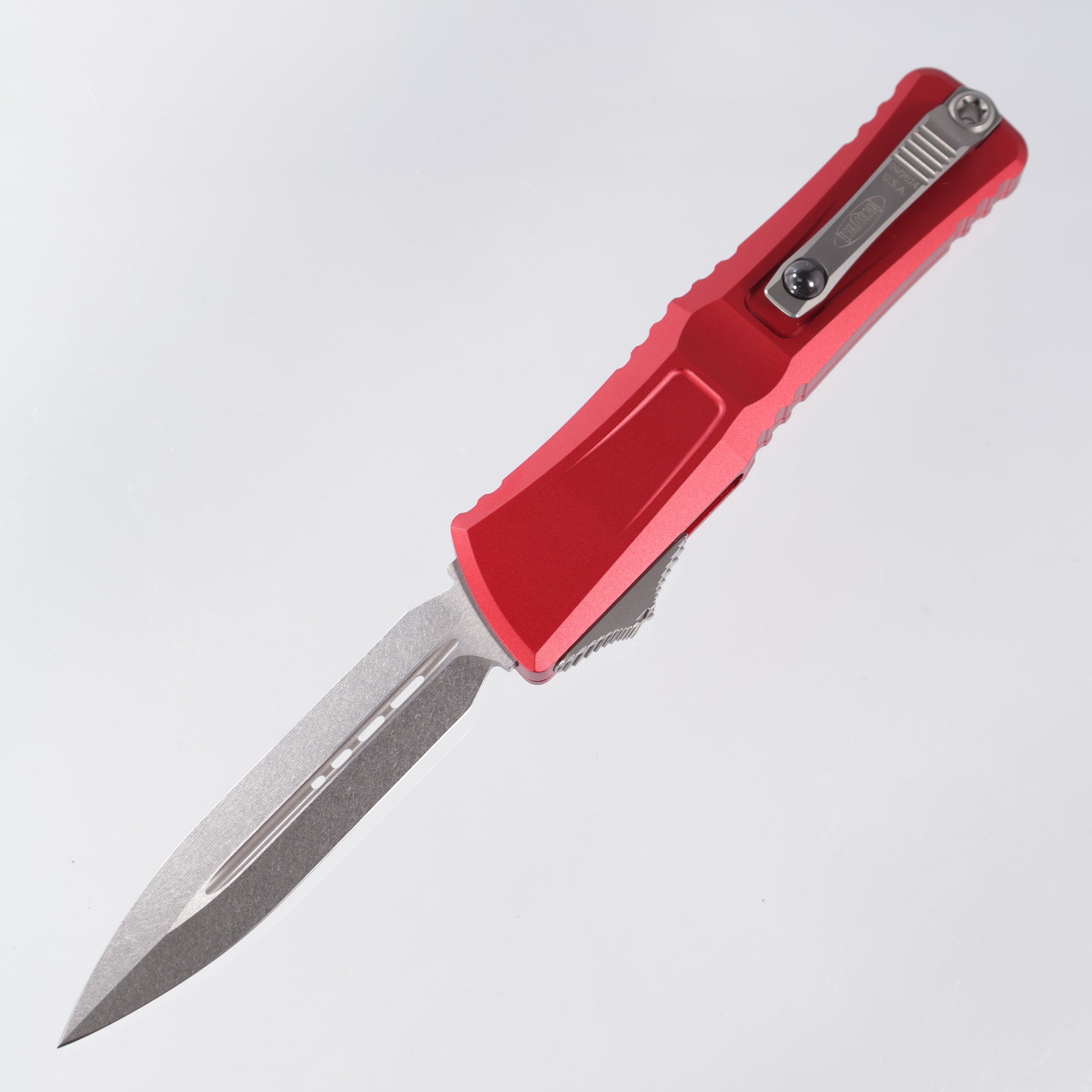 Microtech Combat Troodon Gen 3 - Double Edge Stonewash M390MK - Red Aluminum - Gen III 1142-10 RD