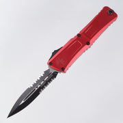 Microtech Combat Troodon Gen 3 - Black Double Edge, Partial Serrate M390MK - Red Aluminum - Gen III 1142-2 RD