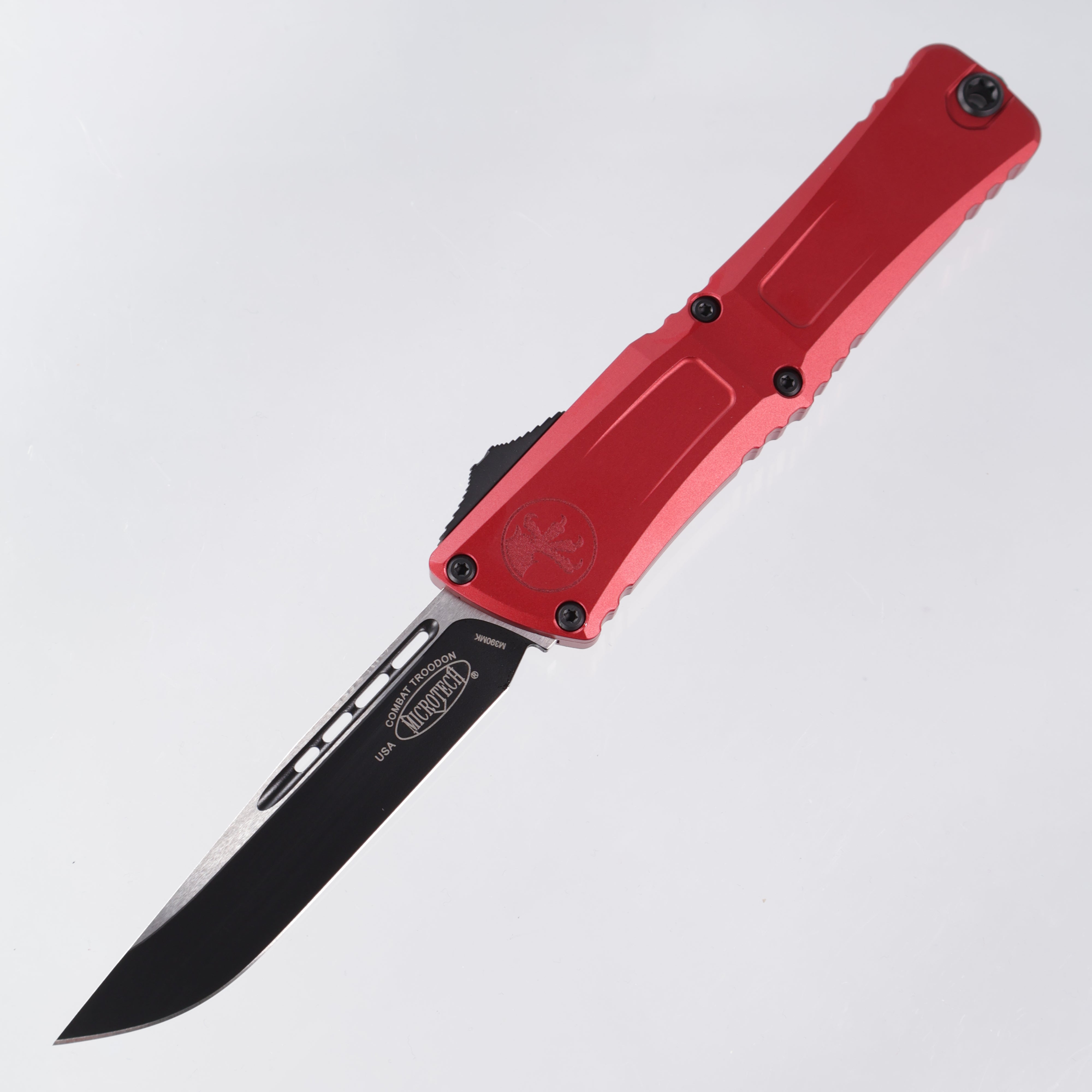 Microtech Combat Troodon Gen 3 - Black Single Edge M390MK - Red Aluminum - Gen III 1143-1 RD