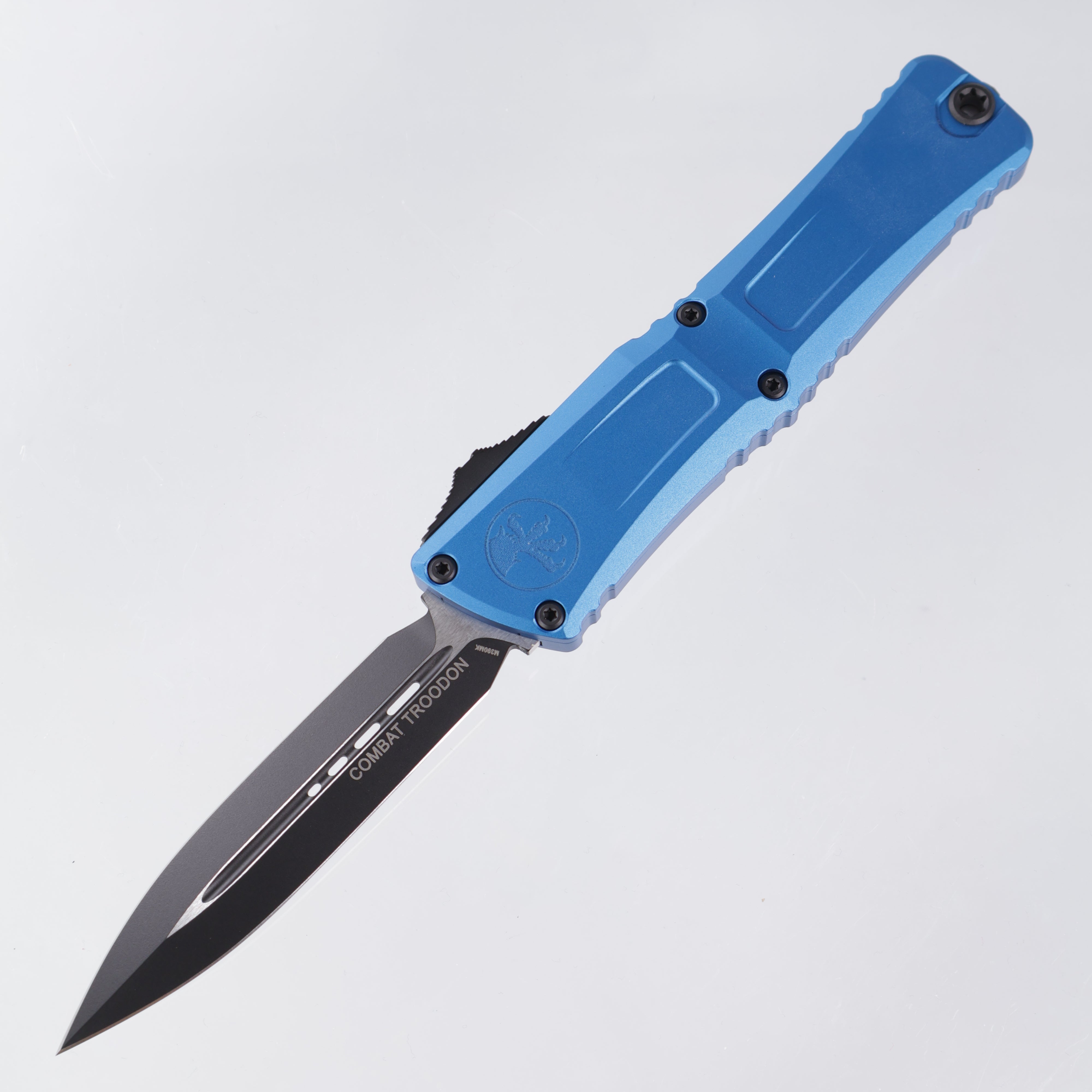 Microtech Combat Troodon Gen 3 - Black Double Edge M390MK - Blue Aluminum - Gen III 1142-1 BL