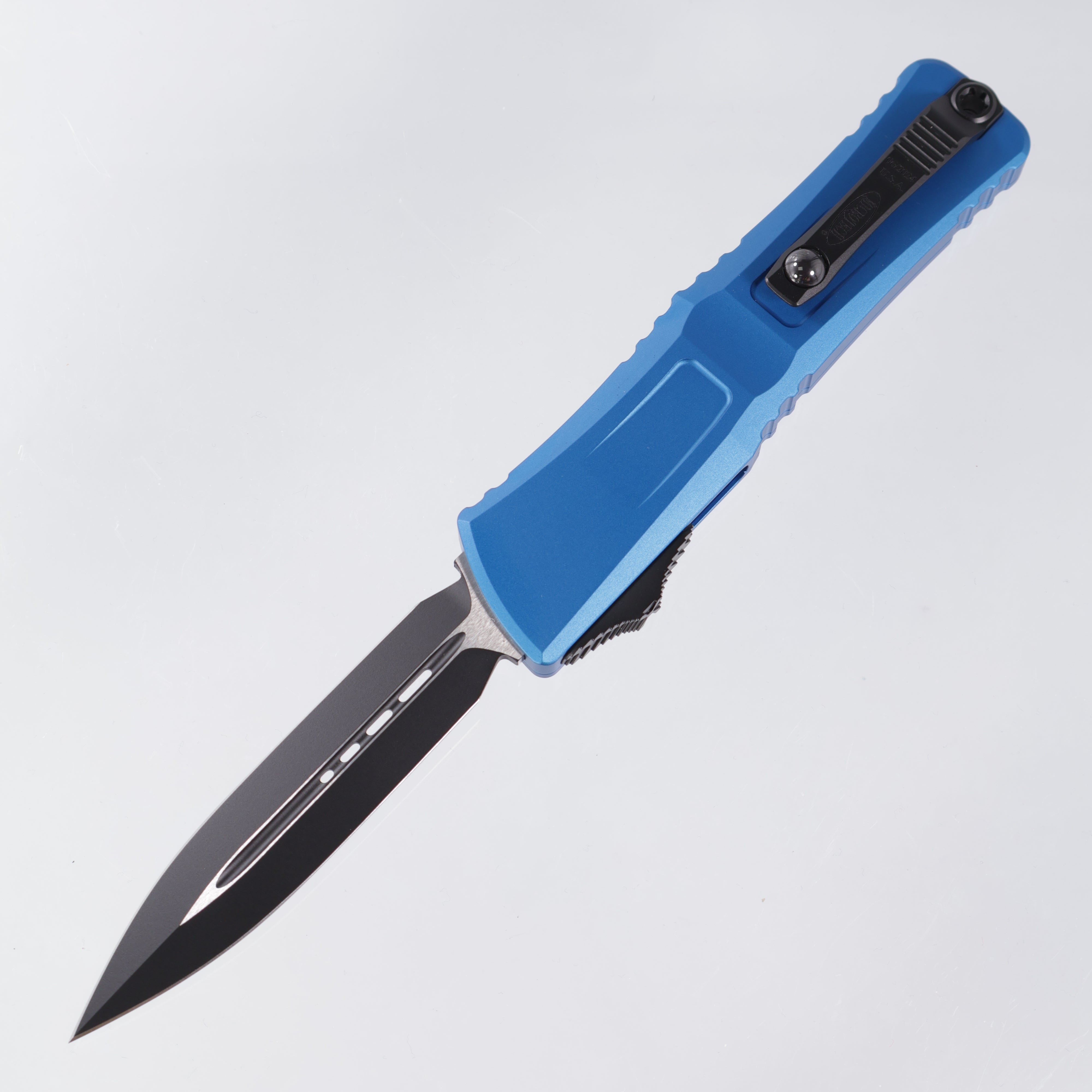 Microtech Combat Troodon Gen 3 - Black Double Edge M390MK - Blue Aluminum - Gen III 1142-1 BL