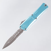 Microtech Combat Troodon Gen 3 - Double Edge Apocalyptic Standard, Partial Serrate M390MK - Turquiose Aluminum - Gen III 1142-11 APTQ