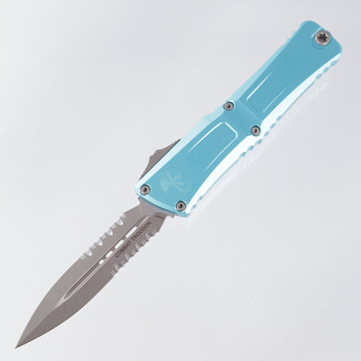 Microtech Combat Troodon Gen 3 - Double Edge Apocalyptic Standard, Partial Serrate M390MK - Turquiose Aluminum - Gen III 1142-11 APTQ