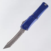 Microtech Combat Troodon Gen 3 - Tanto Stonewash, Full Serrate M390MK - Navy Blue Aluminum - Gen III 1144-12 NA