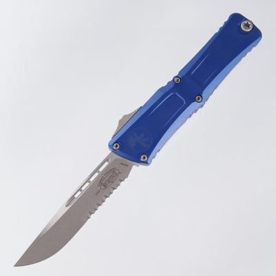 Microtech Combat Troodon Gen 3 - Single Edge Apocalyptic Standard, Partial Serrate M390MK - Navy Blue Aluminum - Gen III 1143-11 APNA