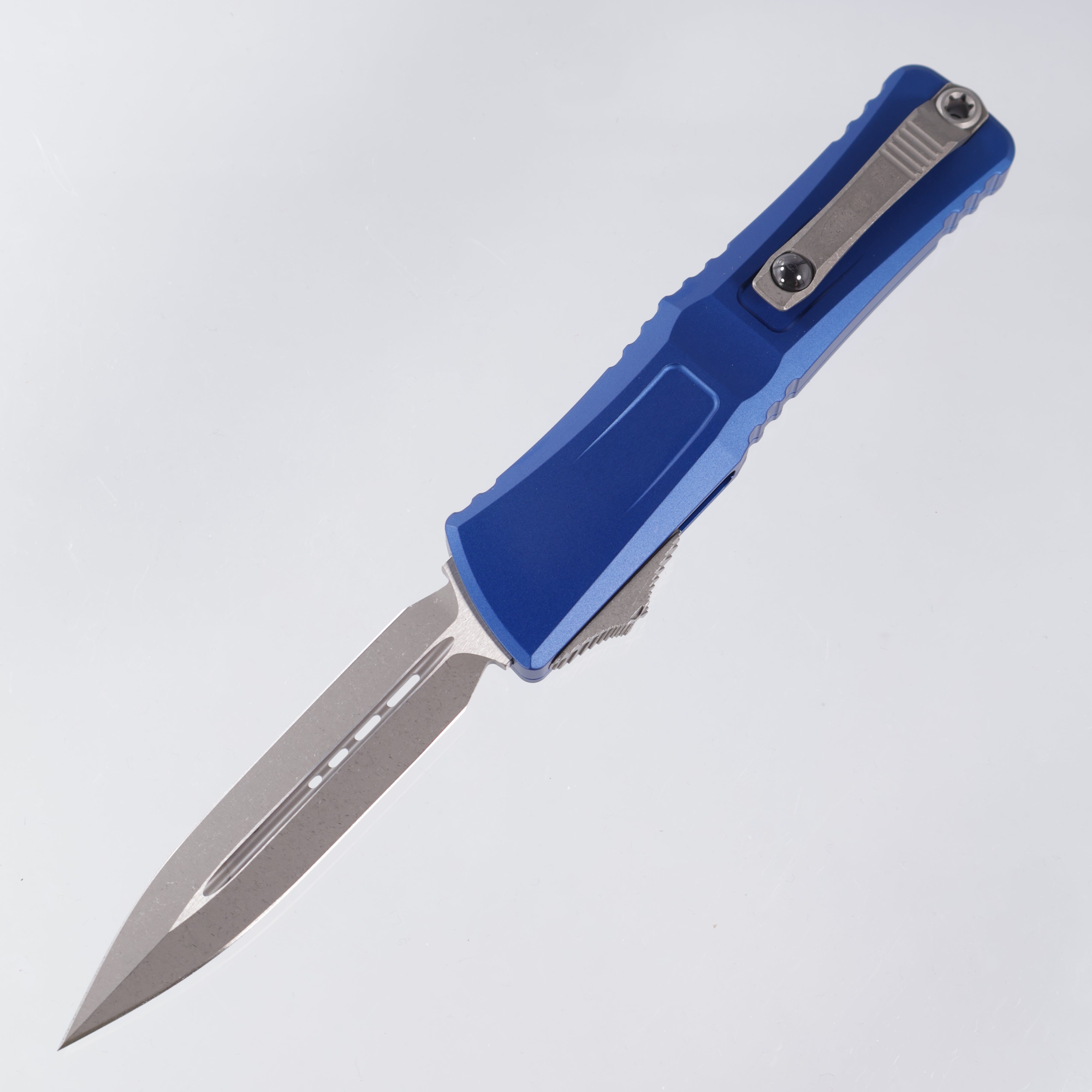 Microtech Combat Troodon Gen 3 - Apocalyptic Standard, Double Edge M390MK - Navy Blue Aluminum - Gen III 1142-10 APNA