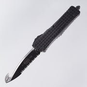 Microtech Combat Troodon HS Rescue - Black Frag Aluminum - Full Serrated M390 - 601-3 THS Rescue