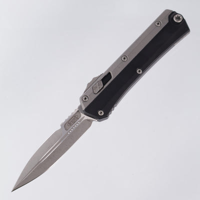 Microtech Glykon - Bayonet, Apocalyptic Standard M390 - Black Aluminum w/ Titanium Overlay - Nickel Boron Internals - 184-10 AP