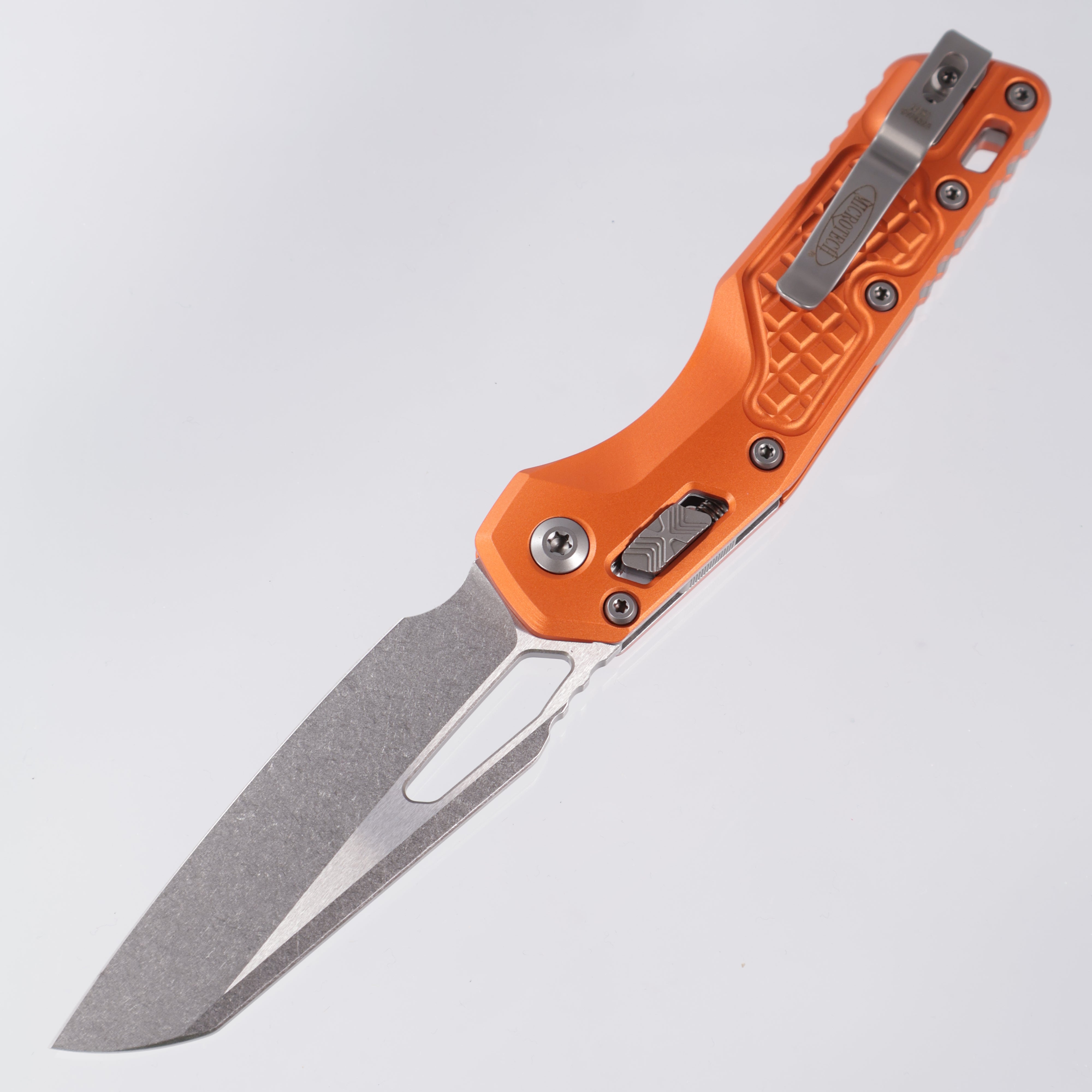 Microtech MSI - Orange Frag Aluminum - Stonewash M390MK - 210-10 FROR