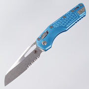 Microtech MSI - Blue Frag Aluminum - Stonewash Partial Serrate M390MK - 210-11 FRBL