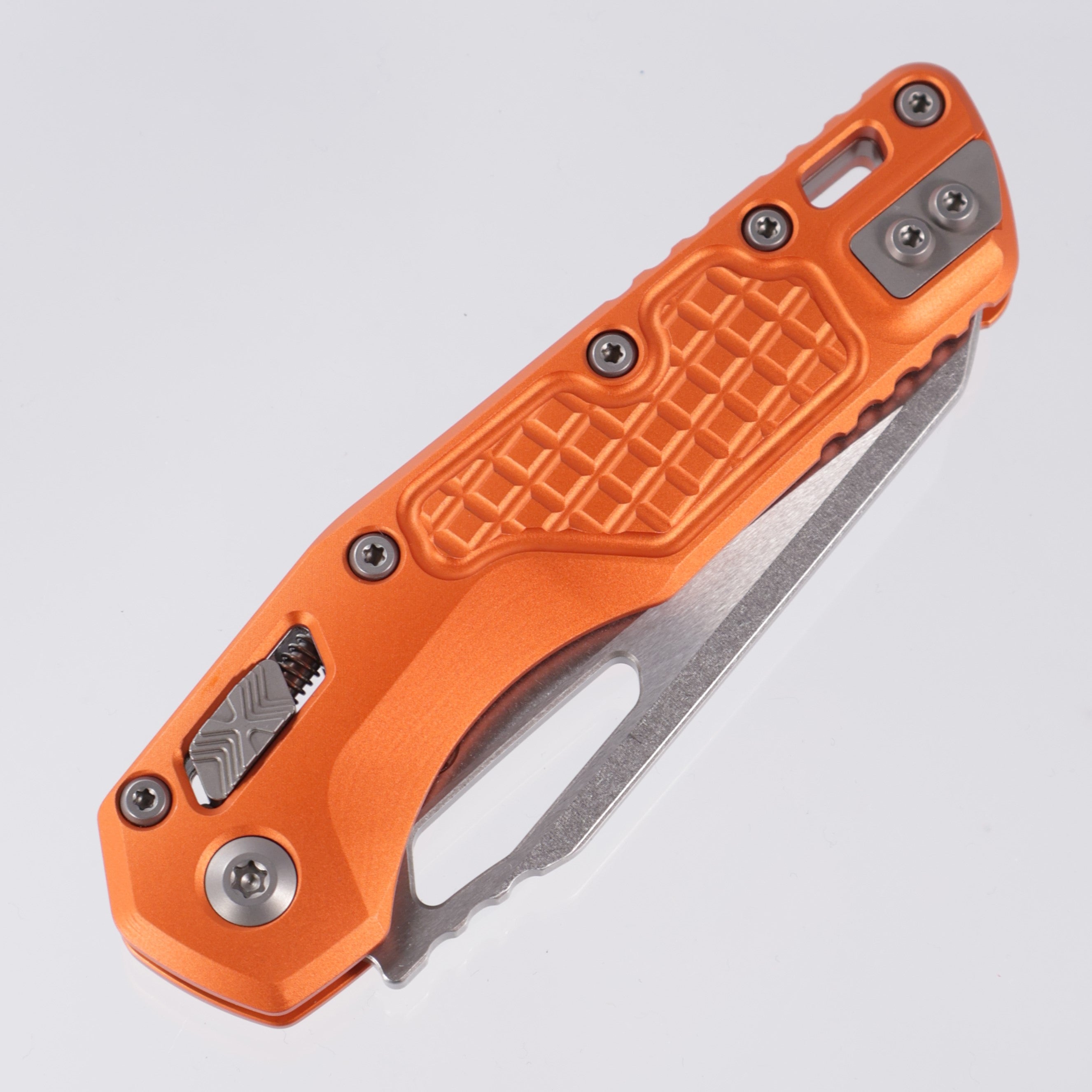 Microtech MSI - Orange Frag Aluminum - Stonewash M390MK - 210-10 FROR