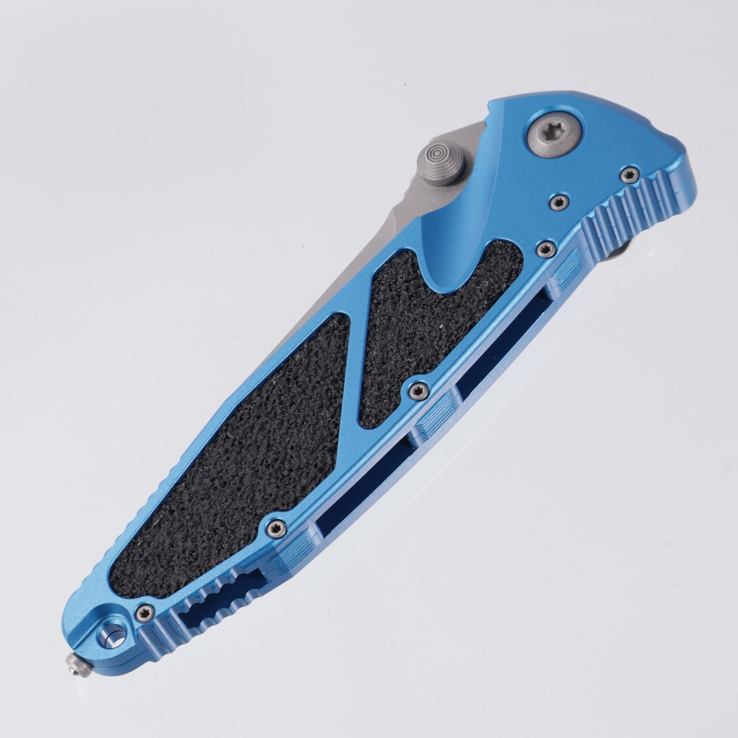 Microtech Socom Manual - Blue Aluminum - Single Edge, Apocalyptic M390MK - 160-10 APBL