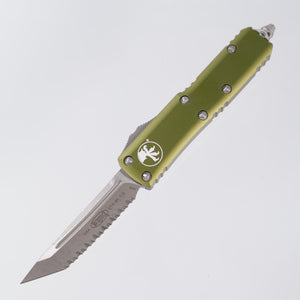 Microtech UTX-85 - Apocalyptic Full Serrate M390 - OD Green Aluminum - 233-12 APOD