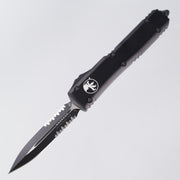 Microtech Ultratech - Black Aluminum - Black Partial Serrate M390 - 122-2T