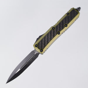 Microtech Daytona - Double Edge OD Green Aluminum w/ Carbon Fiber Inlays - Signature Series - 126-1 ODCFIS