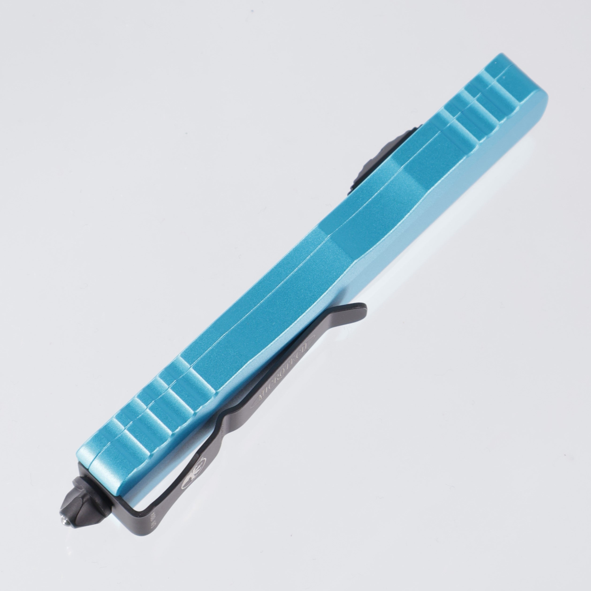 Microtech Dirac - Double Edge Black M390 - Turquoise Aluminum - 225-1 TQ