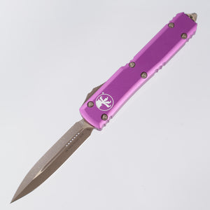 Microtech Ultratech - Bronze Apocalyptic, Double Edge M390 - Violet Aluminum - 122-13 APVI