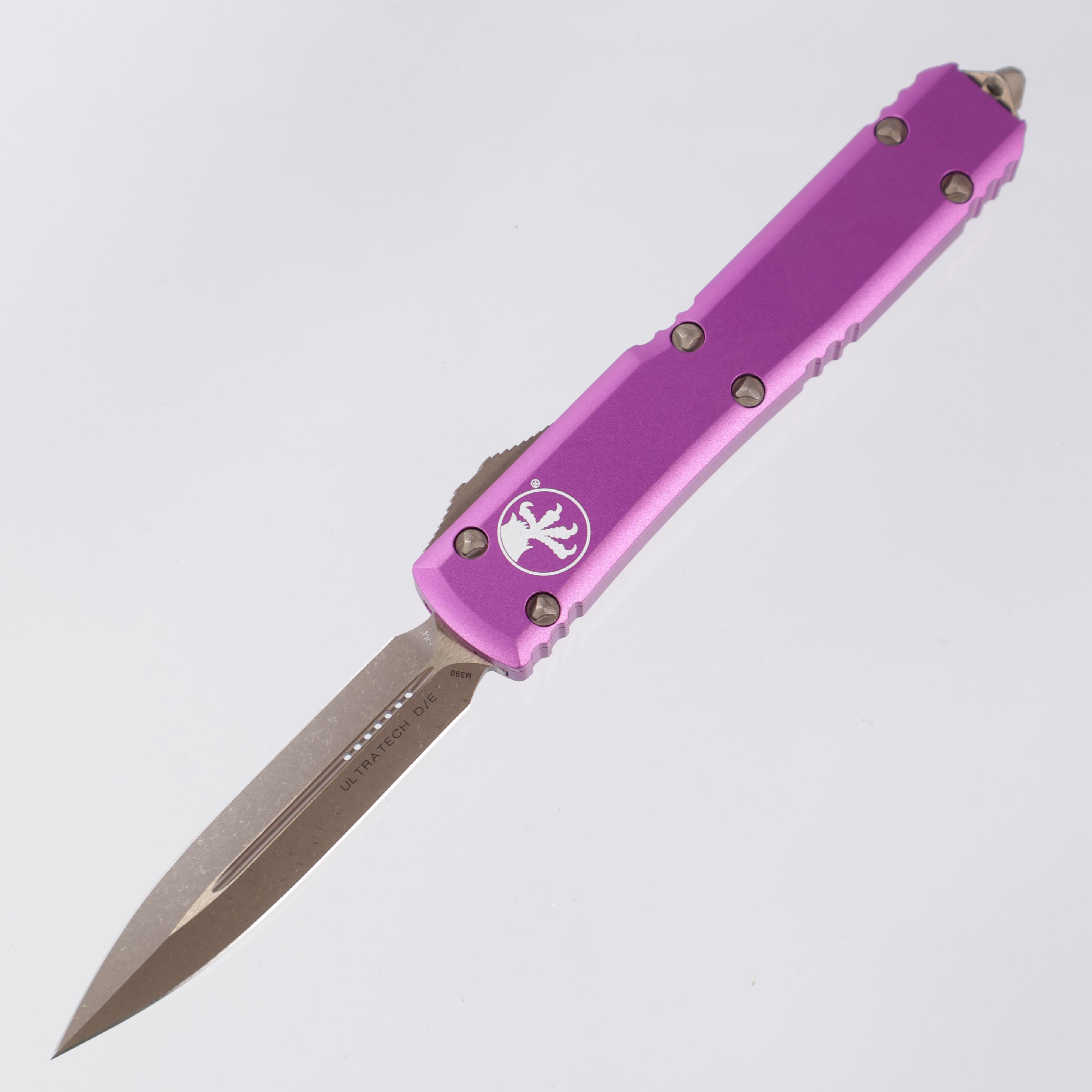Microtech Ultratech - Bronze Apocalyptic, Double Edge M390 - Violet Aluminum - 122-13 APVI