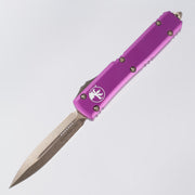 Microtech Ultratech - Bronze Stonewash, Double Edge M390 - Violet Aluminum - 122-13 VI