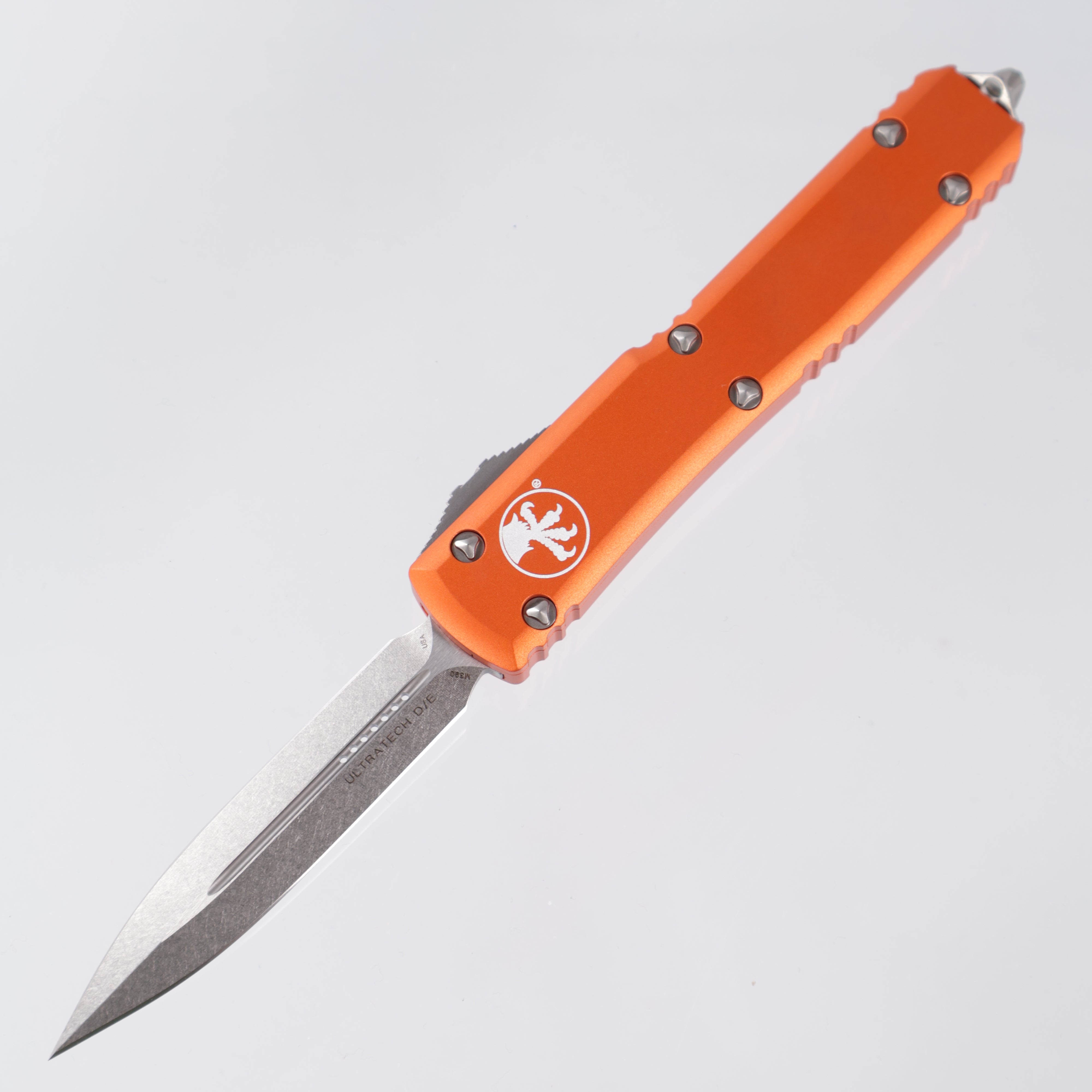 Microtech Ultratech - Double Edge Stonewash M390 - Orange Aluminum - 122-10 OR