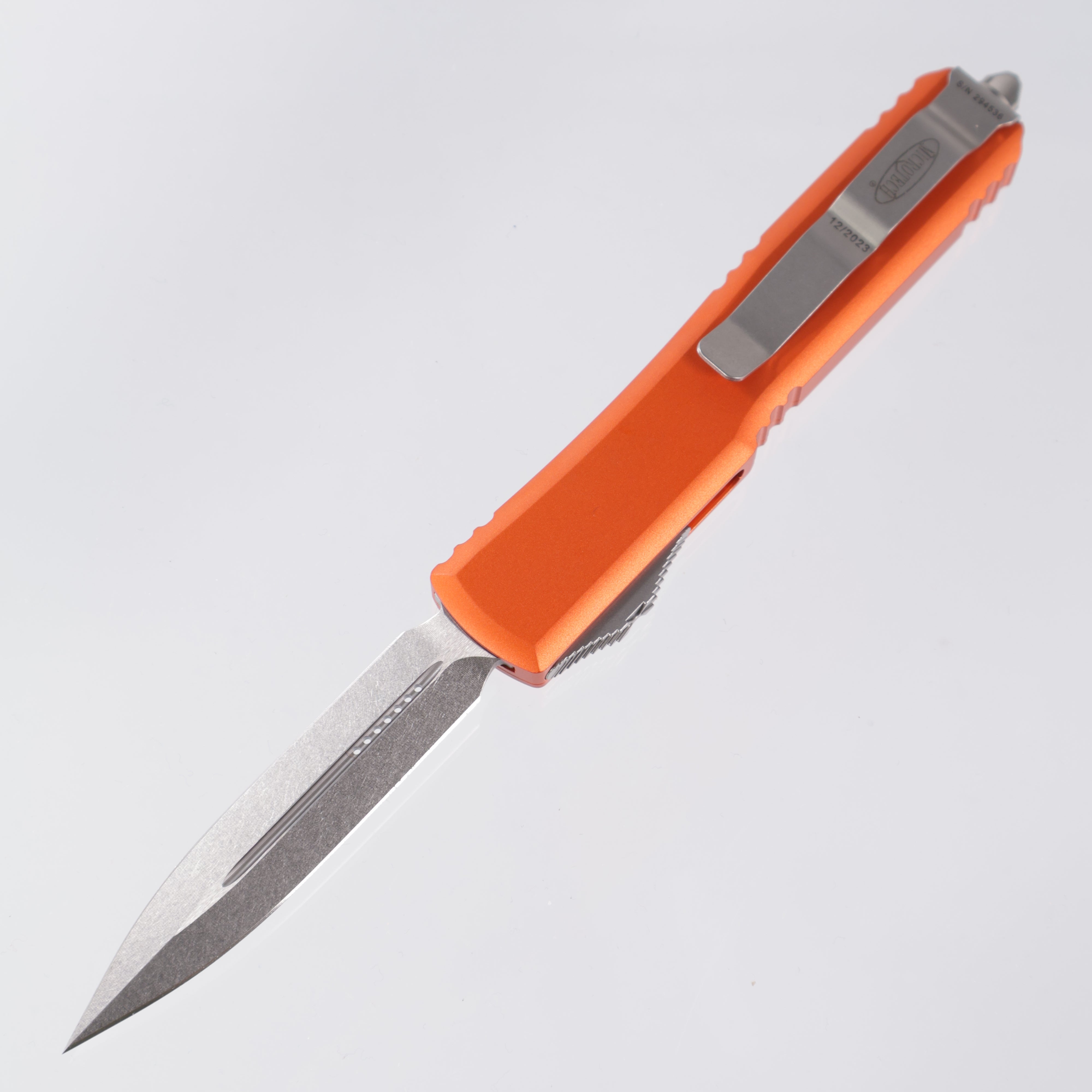 Microtech Ultratech - Double Edge Stonewash M390 - Orange Aluminum - 122-10 OR