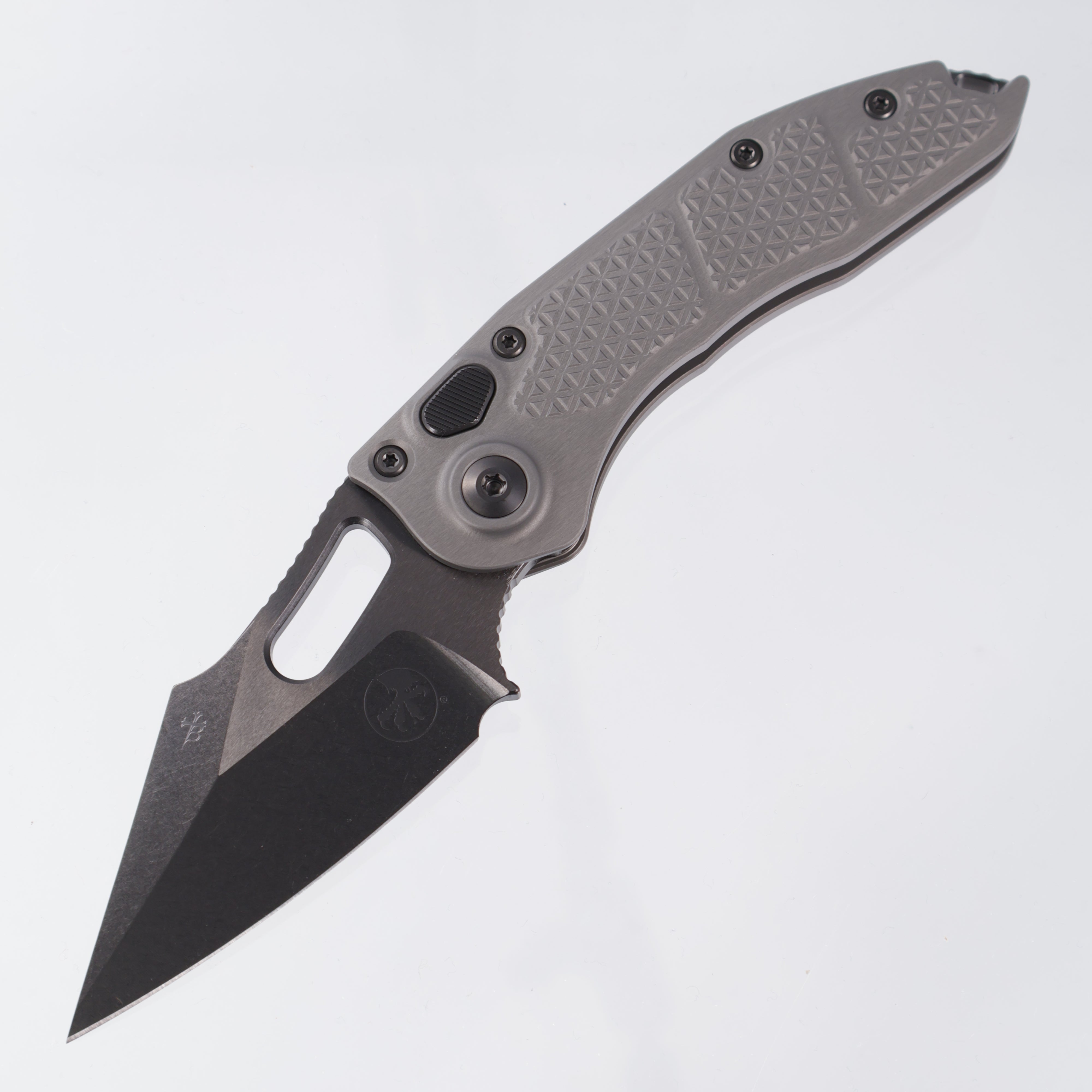 Microtech Stitch Auto - Signature Series - Natural Clear Aluminum - DLC M390MK, DLC Hardware - 169-1 DLCTNCS