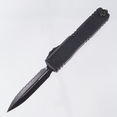 Microtech Ultratech ZBP - Shadow Signature Series - Black w/ DLC Hardware - DLC Double Edge Full Serrate M390MK - 1122-3 DLCTSH