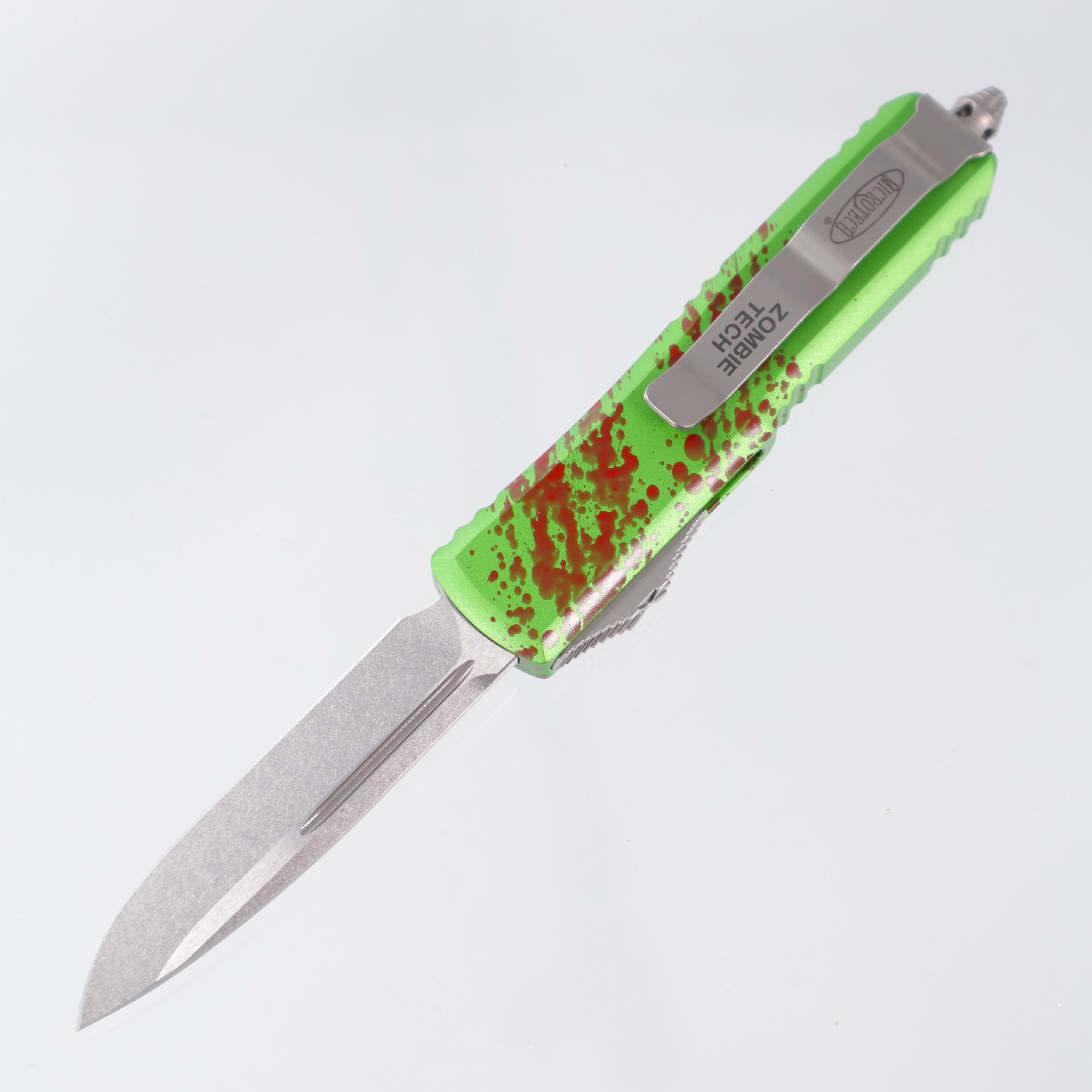 Microtech UTX-85 ZOMBIE TECH - Single Edge Stonewash M390