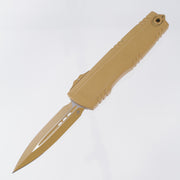 Microtech Luminary ZBP - Double Edge M390MK - Cerakote RAL-8000 Tan/FDE - Tritium Button Insert - 1270-1 CRAS