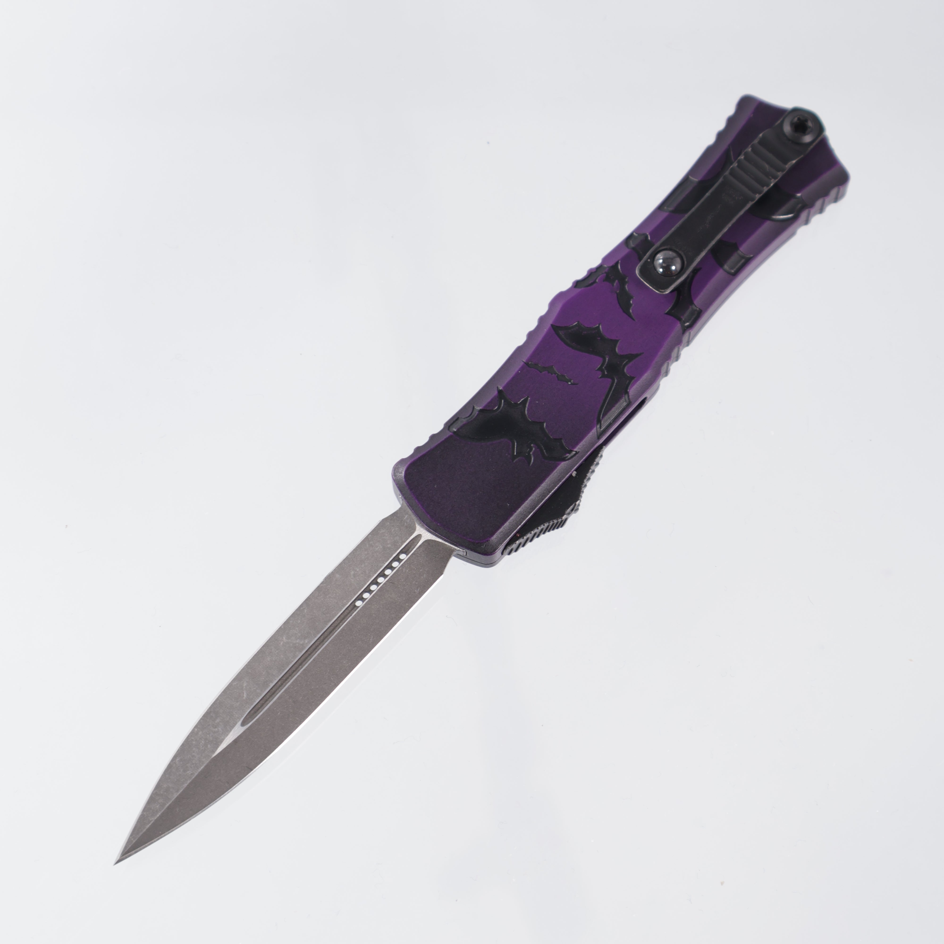 Microtech Hera 2 Mini - Bats Halloween - Apocalyptic Double Edge M390MK - Signature Series - Hera II Mini 1702M-1 HWBAS