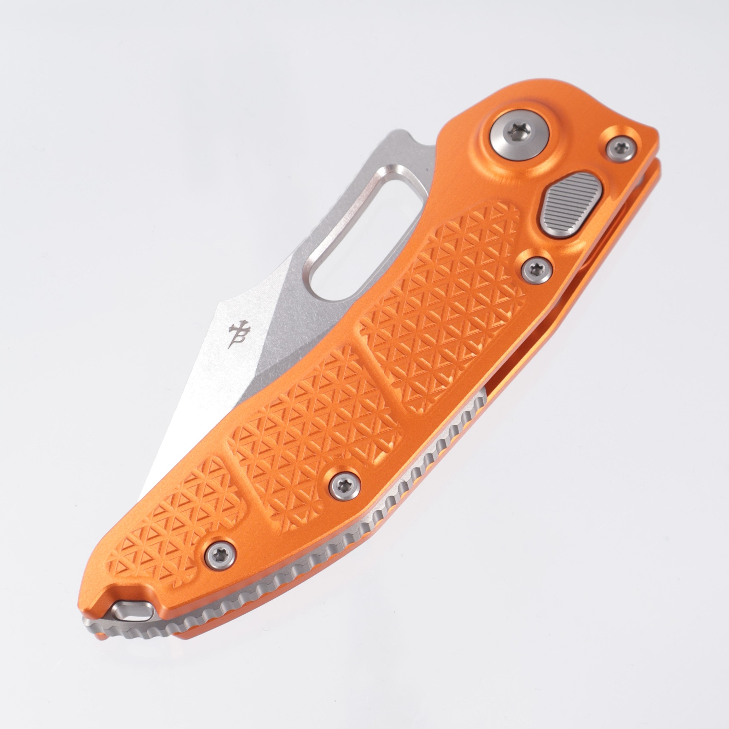 Microtech Stitch Auto - Orange Aluminum - Stonewash Partial Serrate M390MK - 169-11 OR