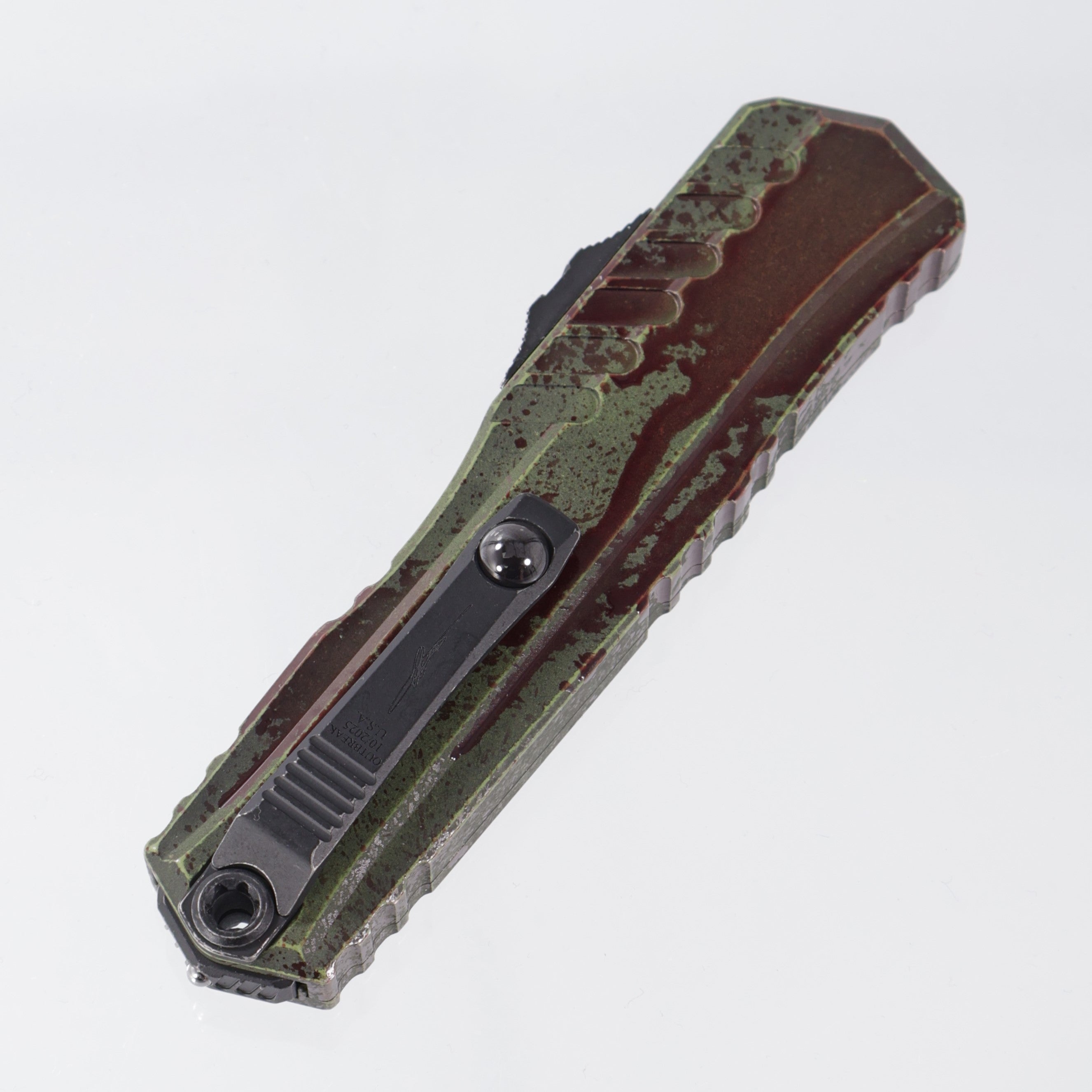 Microtech Cypher II Double Edge Signature Series - Outbreak Aluminum - Outbreak M390MK  - 1242-1 OBS