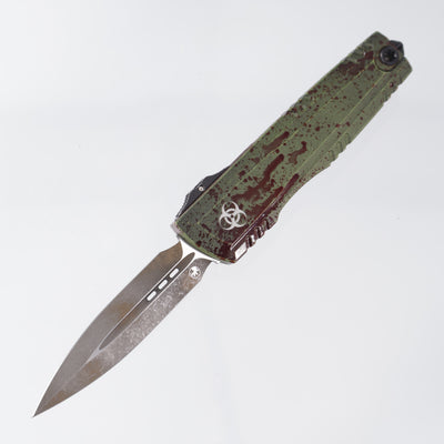 Microtech Luminary ZBP Double Edge Signature Series - Outbreak Aluminum w/ Deep Engraving - Outbreak Finish M390MK - 1270-1 ODBS