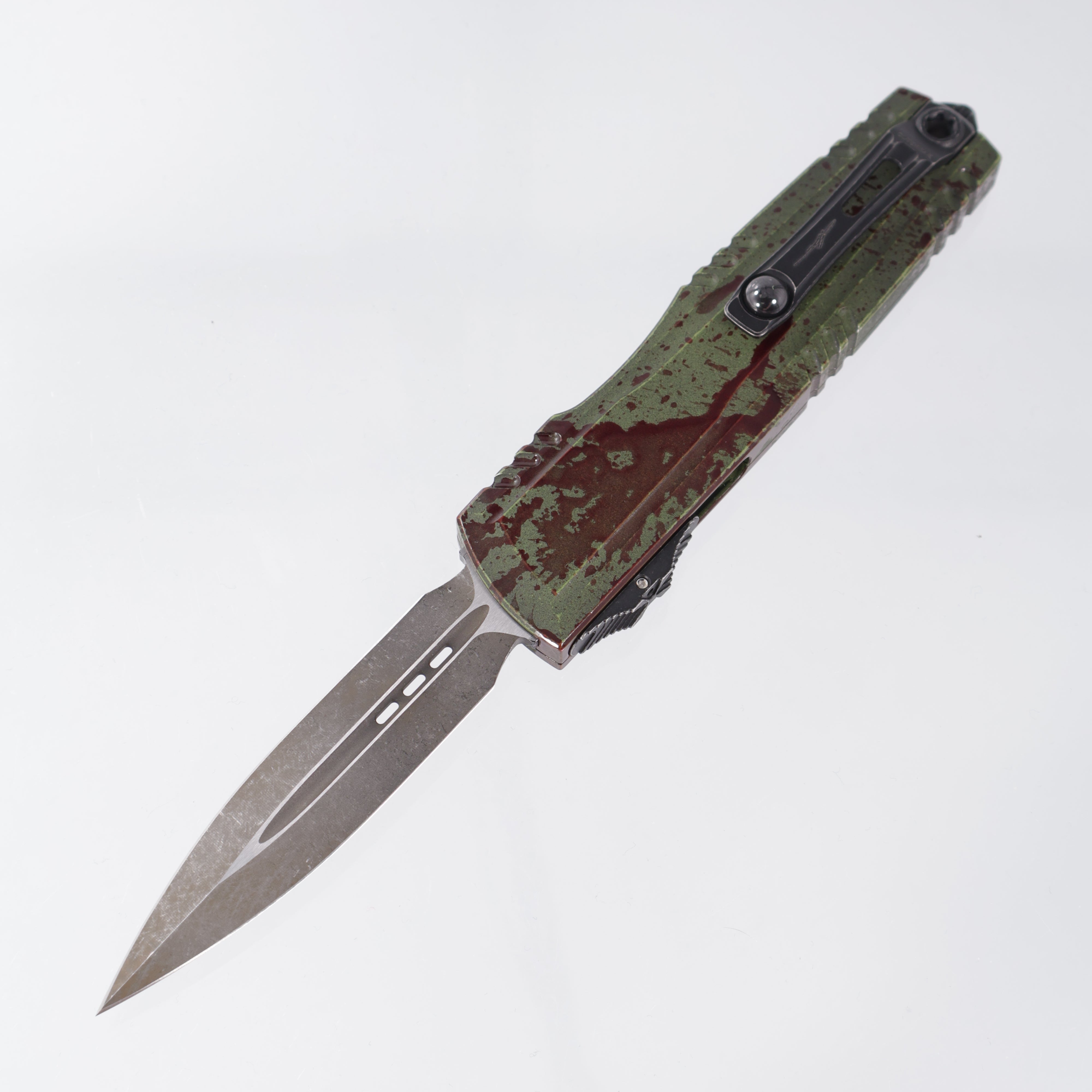 Microtech Luminary ZBP Double Edge Signature Series - Outbreak Aluminum w/ Deep Engraving - Outbreak Finish M390MK - 1270-1 ODBS