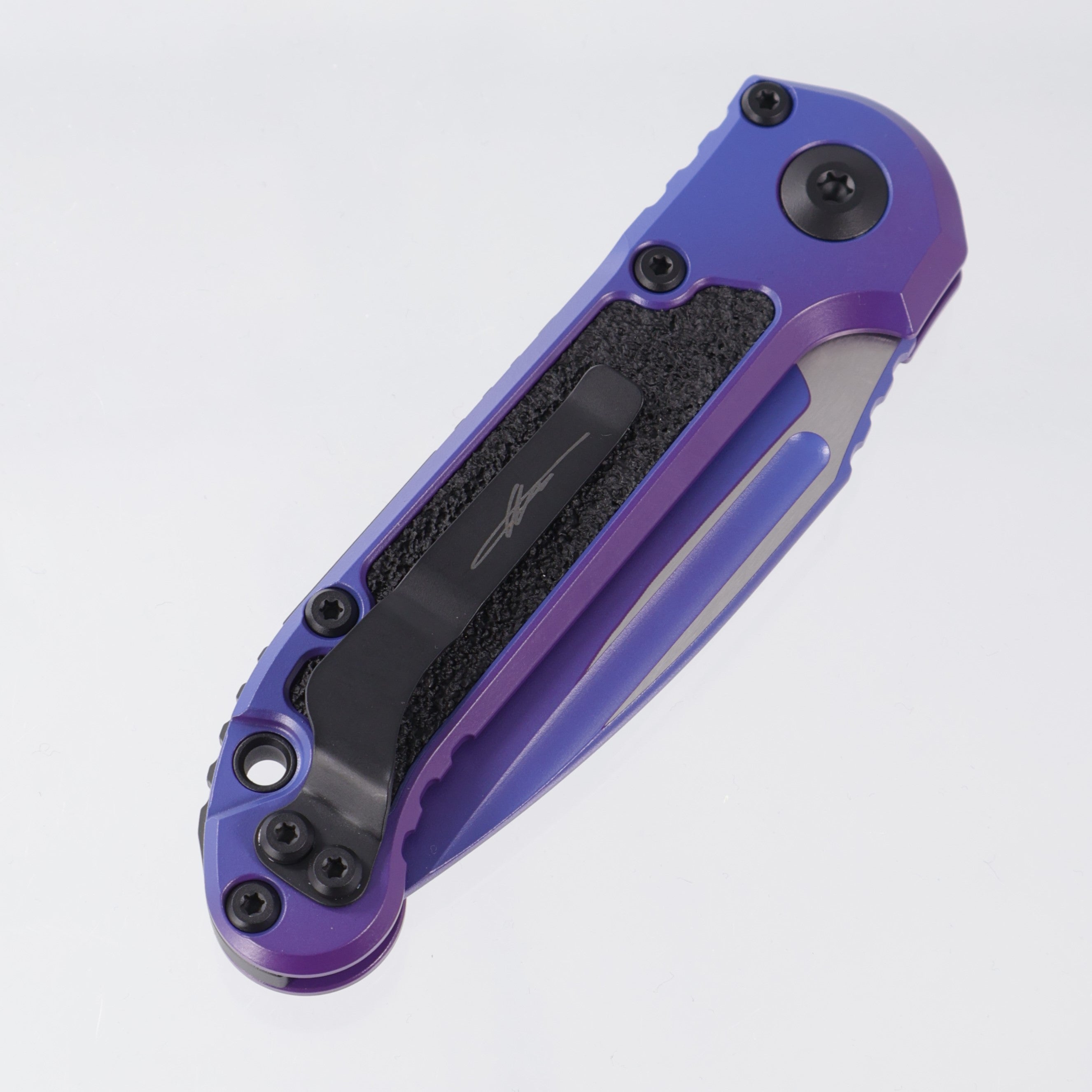 Microtech LUDT Gen III Single Edge Signature Series - Purple Aurora Aluminum - Aurora Cerakote M390MK - 1135-1 PUAUS-Z4