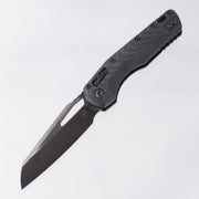 Microtech MSI Signature Series - Fluted Carbon Fiber Scales w/ DLC Hardware - DLC Stonewash M390MK - 210-1 DLCTFLCFS
