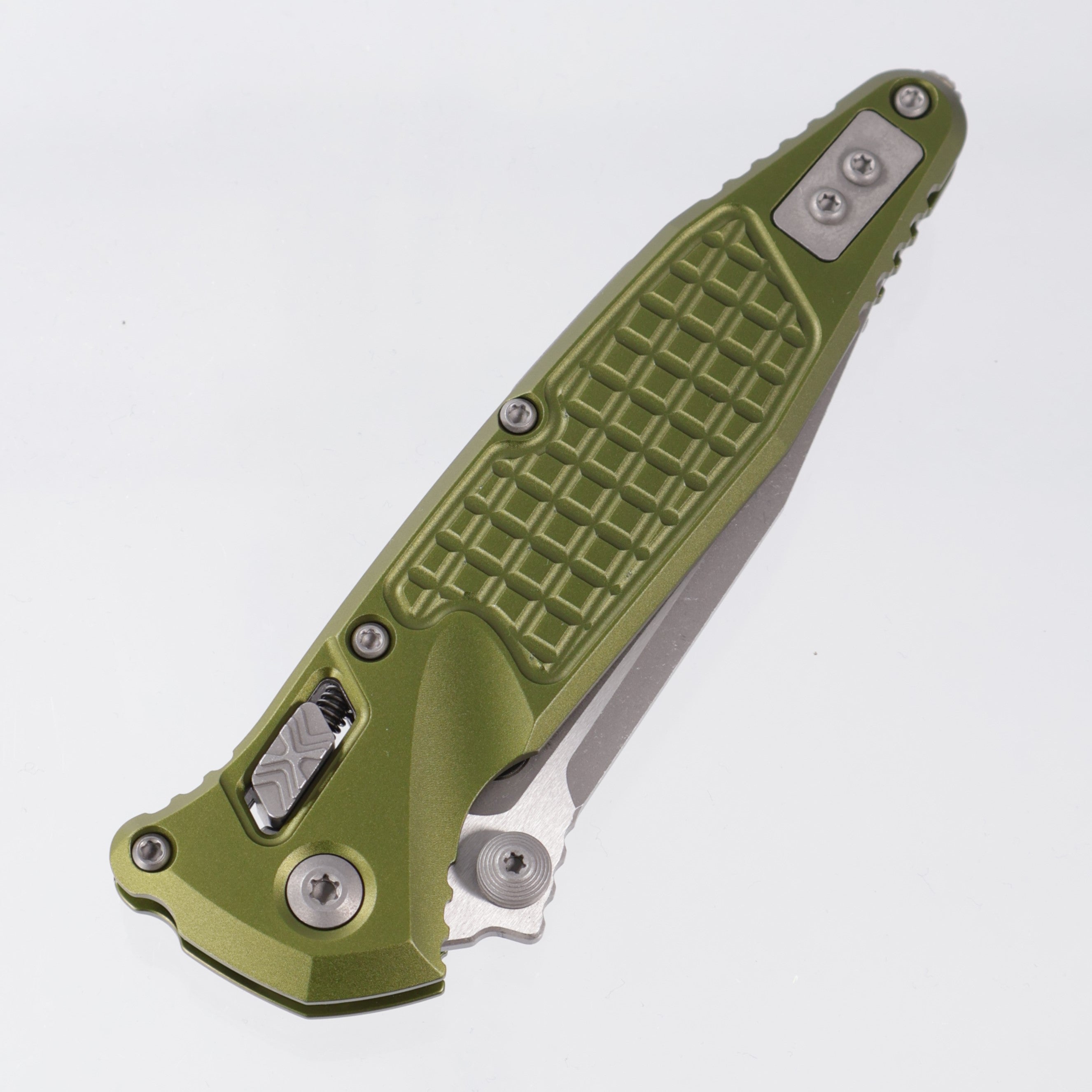 Microtech Socom Elite Ram-Lok Single Edge - OD Green Frag Aluminum - Apocalyptic M390MK - 160RL-10 APFROD